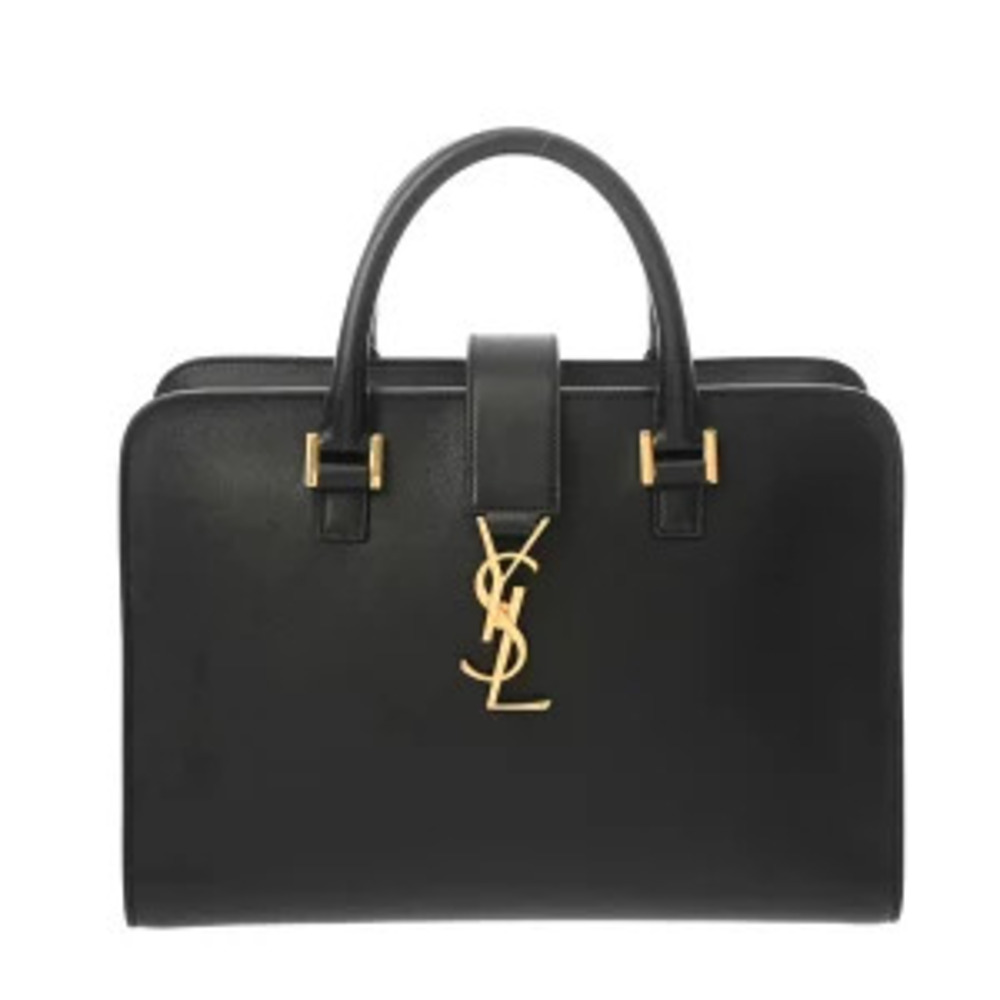 Saint Laurent Cabas Black Grained Calfskin Handbag